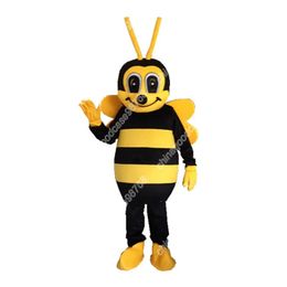 Costume de mascotte d'abeille mignonne, robe de soirée fantaisie d'Halloween, tenue de personnage de dessin animé, costume de carnaval, taille adulte, tenue d'anniversaire en plein air