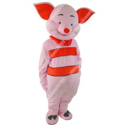 Costume de mascotte de cochon mignon, robe de soirée fantaisie d'halloween, tenue de personnage de dessin animé, costume de carnaval, taille adulte, tenue d'extérieur d'anniversaire