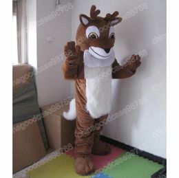 Performance Deer Mascot Costume Halloween Kerstmis feestjurk Streepjes Karakter Outfit Pak Carnaval Unisex Adults Outfit
