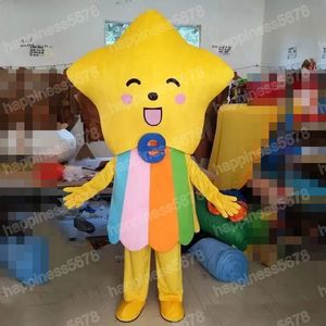 Prestaties Vijfpuntige Star Mascot Costuums Hoogwaardige stripfiguur Outfit Pak Carnival volwassenen Maat Halloween Christmas Party Carnival Dress Suits