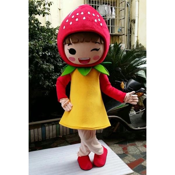 Performance Fruit Fraise Costume De Mascotte Halloween Fantaisie Robe De Fête Costume De Personnage De Dessin Animé Carnaval Unisexe Adultes Tenue Événement Accessoires Promotionnels