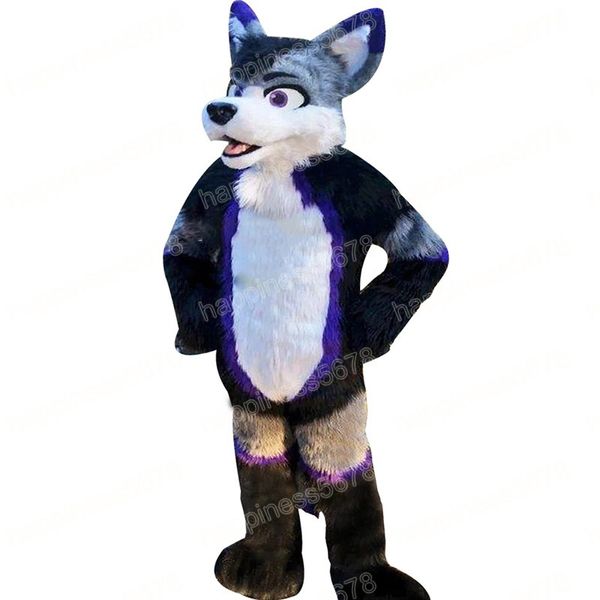 Performance Fursuit Husky Fox Dog Costumes De Mascotte Halloween Noël Personnage De Dessin Animé Tenues Costume Publicité Carnaval Unisexe Adultes Tenue