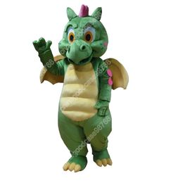 Costume de mascotte de dinosaure vert de performance, robe de soirée fantaisie d'Halloween, tenue de personnage de dessin animé, costume de carnaval, taille adulte, tenue d'extérieur d'anniversaire