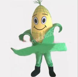 Disfraz de Mascota de maíz verde para actuación, chaqueta de cuero, traje de Halloween, disfraz peludo de juego de rol