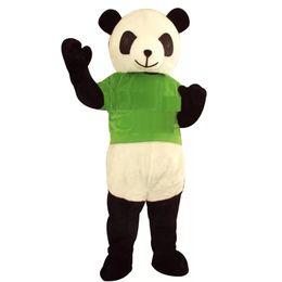 Costumes de mascotte de Panda, hauts verts de performance, robe de soirée fantaisie de noël, tenue de personnage de dessin animé, taille adulte, carnaval, pâques, vêtements à thème publicitaire