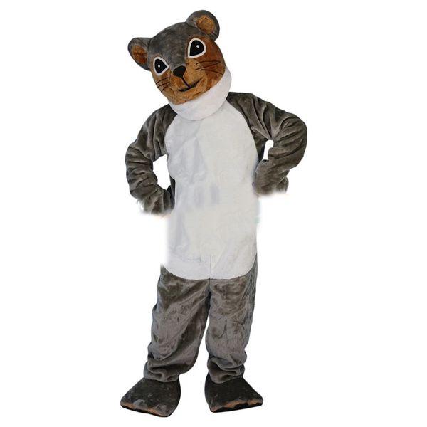 Costumes de mascotte d'écureuil gris de performance, robe de soirée fantaisie de noël, tenue de personnage de dessin animé, taille adulte, carnaval, pâques, vêtements à thème publicitaire