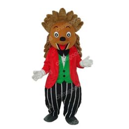 Uitvoering Hedgehog Mascot Kostuum Halloween Kerstmis feestje Streepjeskleed Karakter Outfit Pak Carnaval Party Outfit voor mannen Women