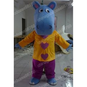 Performance Hippo Mascot Costume Hoogwaardige Carnival Festival Jurk Halloween Christmas Unisex Outdoor Advertising Outfit Suit