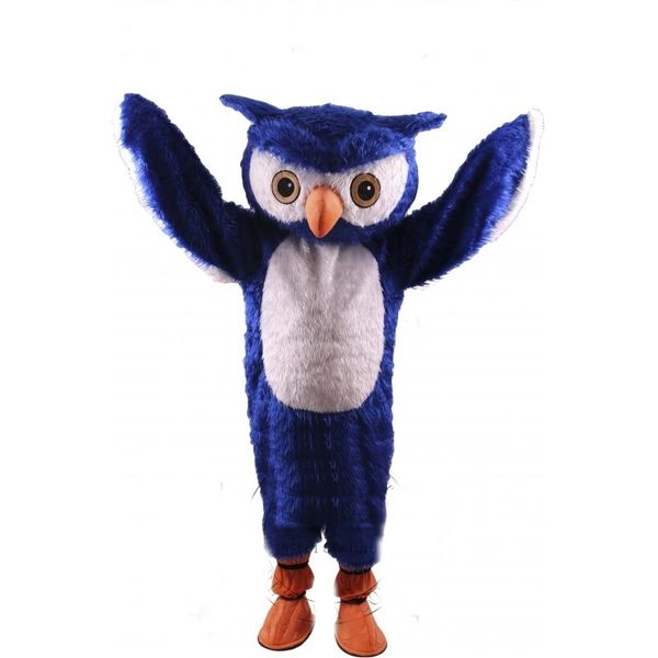 Rendimiento Ventas calientes Trajes de mascota de búho azul Vestido de fiesta de lujo de Halloween Personaje de dibujos animados Carnaval Navidad Pascua Publicidad Traje de fiesta de cumpleaños