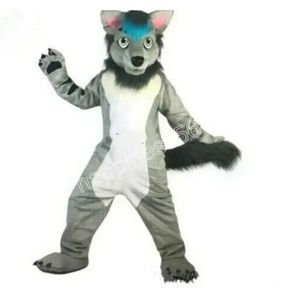 Prestaties Husky Fox Dog Mascotte Kostuums van hoge kwaliteit Stripfiguur Outfit Pak Carnaval Volwassenen Grootte Halloween Kerstfeest Carnavalsfeest