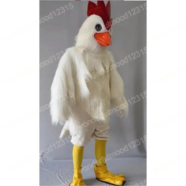 Rendimiento largo pollo de peluche Disfraces de mascota Carnaval Hallowen Regalos Unisex Adultos Juegos de lujo Traje Vacaciones Publicidad al aire libre Traje Traje