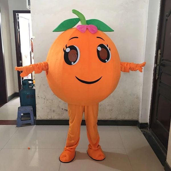 Performance Orange Fruit Mascot Disfraz Halloween Christmas Fancy Farty Cartoon Carácter traje