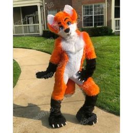 Costume de mascotte de chien Husky orange, tenue de fête fantaisie d'Halloween et de Noël, tenue de personnage de dessin animé, tenue de carnaval unisexe pour adultes