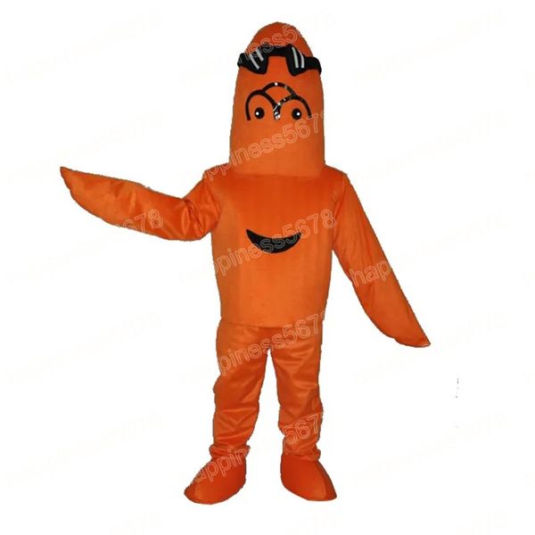 Rendimiento Naranja monstruo marino Disfraces de mascota Personaje de dibujos animados Traje Traje Carnaval Adultos Tamaño Halloween Fiesta de Navidad Trajes de vestir de carnaval