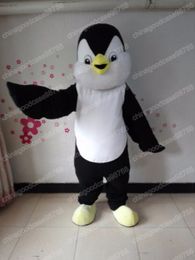 Performance Penguin Mascot Costume Halloween Christmas Fancy Feestjurk Streepjes Karakter Outfit Pak Carnaval Unisex volwassenen Outfit
