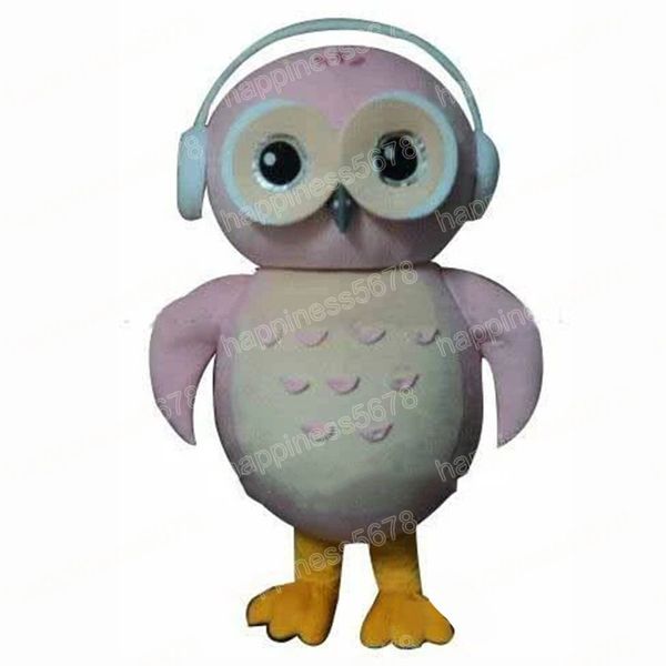 Costumes de mascotte de hibou rose, tenues de personnage de dessin animé d'halloween et de noël, costume publicitaire de carnaval, tenue unisexe pour adultes