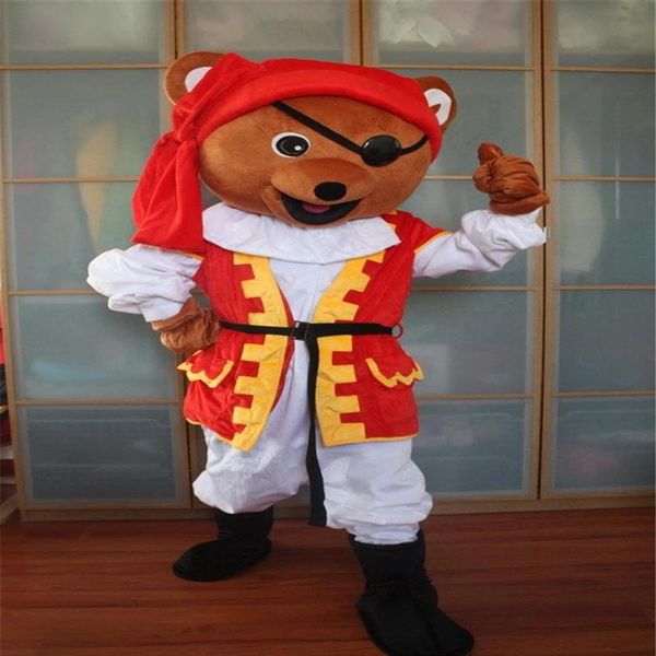 Performance Pirate Ours Mascotte Costumes De Noël Fantaisie Robe De Fête Personnage De Dessin Animé Costume Costume Adultes Taille Carnaval De Pâques Adve325B