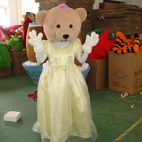 Performance Princesse Robe Ours Costumes De Mascotte De Noël Fantaisie Robe De Fête Personnage De Dessin Animé Tenue Costume Adultes Taille Carnaval Pâques Publicité Thème Vêtements