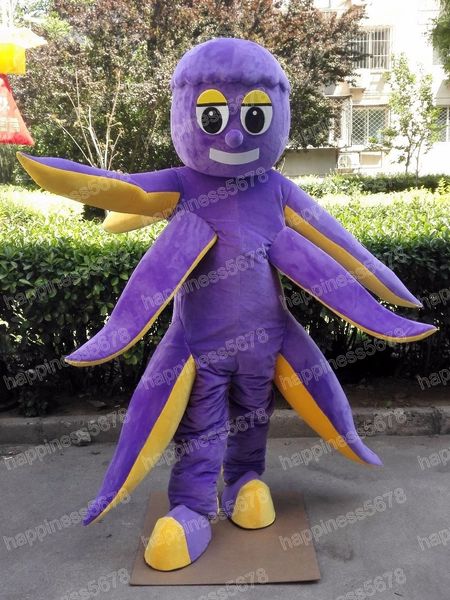 Rendimiento púrpura pulpo mascota disfraces Halloween Navidad personaje de dibujos animados trajes publicidad carnaval Unisex adultos traje