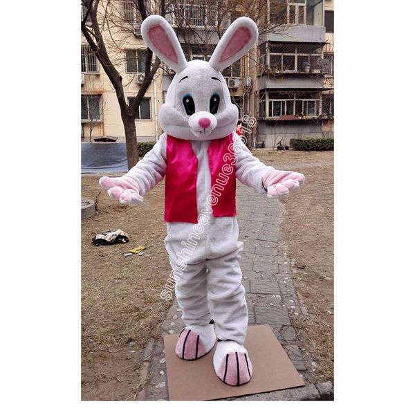 Performance Rabbit Fursuit Mascot Costume Top Cartoon Anime THEME CARNIVAL UNISEX ADULTES Taille de Noël Fête d'anniversaire