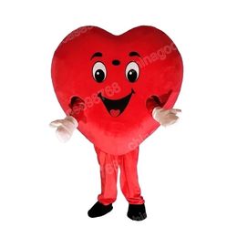 Performance red heart Mascot Costume Halloween Fancy Party Dress Cartoon Character Outfit Suit Carnival Adults Size Birthday Outdoor Outfit