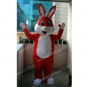 Performance Costumes de mascotte de lapin rouge Carnaval Hallowen Cadeaux Unisexe Adultes Fancy Party Games Outfit Holiday Outdoor Advertising Outfit Suit