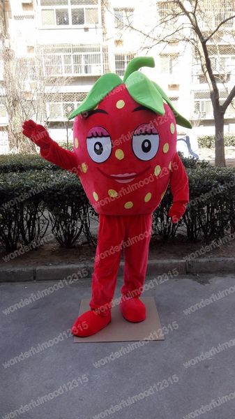 Performance Costumes de mascotte de fraise rouge Carnaval Hallowen Cadeaux Unisexe Adultes Fantaisie Jeux de Fête Tenue Célébration de Vacances Tenues de Personnage de Dessin Animé