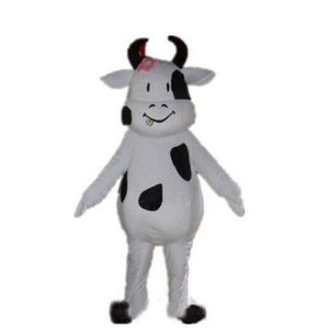 Performance White Dairy Cow Mascotte Kostuum Halloween Christmas Fancy Party Cartoon Karakter Outfit Pak Volwassen Vrouwen Mannen Jurk Animal Carnaval Unisex Volwassenen