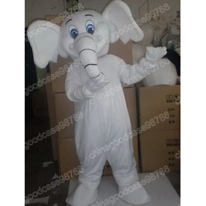 Costume de mascotte d'éléphant blanc de performance, de qualité supérieure, pour Halloween, Noël, robe de soirée fantaisie, personnage de dessin animé, costume de carnaval, tenue unisexe pour adultes