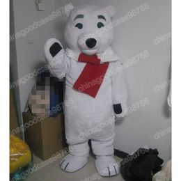 Performance Costume de mascotte d'ours polaire blanc de qualité supérieure Halloween robe de soirée fantaisie personnage de dessin animé tenue costume carnaval tenue unisexe