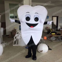 Performance dents blanches mascotte Costume Halloween noël fantaisie robe de soirée dessin animé personnage tenue Costume carnaval unisexe adultes tenue
