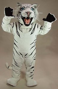 Prestaties witte tijger mascotte kostuum Halloween verjaardagsfeestje advertentieparade volwassen gebruik buitenste pak