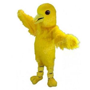 Performance Yellow Bird Mascot Costumes Halloween Fancy Party Robe Cartoon Characon Carnival Noël publicitaire Tépare de fête d'anniversaire