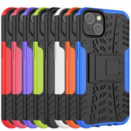 2 in 1 Hybride Kickstand Impact Rugged Heavy Duty TPU + PC Shock Proof Case Cover voor iPhone 13 Pro max 11 12 XS max 6 7 8 plus 50pcs / lot