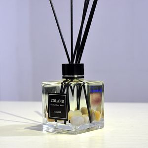 Parfum luchtverfrisser voor essentiële oliën Diffuser geur glazen flesje geen vuur parfum met zwarte rotan sticks home dec woonkamer v4