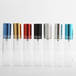 Bouteille de parfum 100 pièces lot 10 ml flacon atomiseur en verre peut être rechargé avec un bouchon en aluminium coloré vaporisateur bouteille de parfum bouteille de voyage contenant 230802