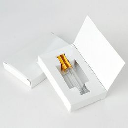 botella de perfume 100 Unids / lote 3ML Cajas de papel personalizables y botella de perfume de vidrio con atomizador vacío Parfum Gcnhm