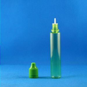Flacon de parfum 100 Ensembles 30ml 1OZ Plastique Licorne Stylo Forme VERT Bouteilles Tamper Seal Enfant Sécurité Aiguille Conseils Mdsmg