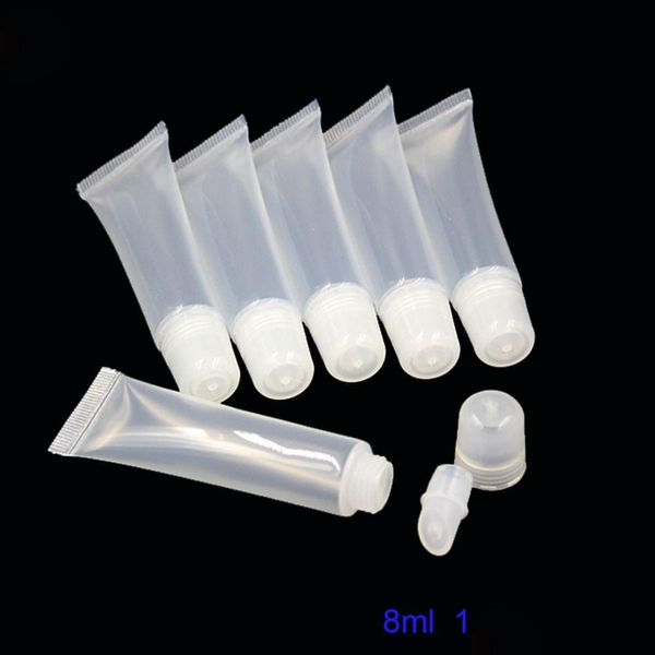 Bouteille de parfum 20pcs tubes de brillant à lèvres vides conteneur emballage cosmétique en plastique souple transparent 8 ml 12 ml tube de brillant à lèvres de voyage PE GL Dhb1A