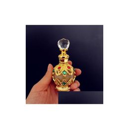 Parfumfles 2 stks per 15 ml vintage metaal Essentiële oliën Druppelaar Container Beautif Decoratiegeschenk met hoge kwaliteit druppel levering DHFBY