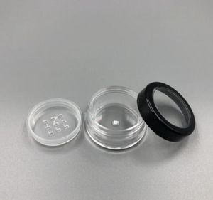 Botella de perfume 5g, caja de soplo de polvo de maquillaje transparente vacía portátil, contenedor con tamiz y tapa de tornillo negro, tarro suelto