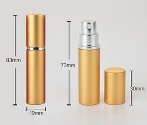 Bouteille de parfum compacte en aluminium anodisé de 5ml, atomiseur après-rasage, verre de parfum, couleur mixte