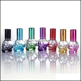 Botella de perfume 8Ml Mini Botellas recargables de viaje portátiles vacías Forma de Skl Vidrio por muestra Par 7Colores Rra1901 Entrega de gota Salud Dhmnh