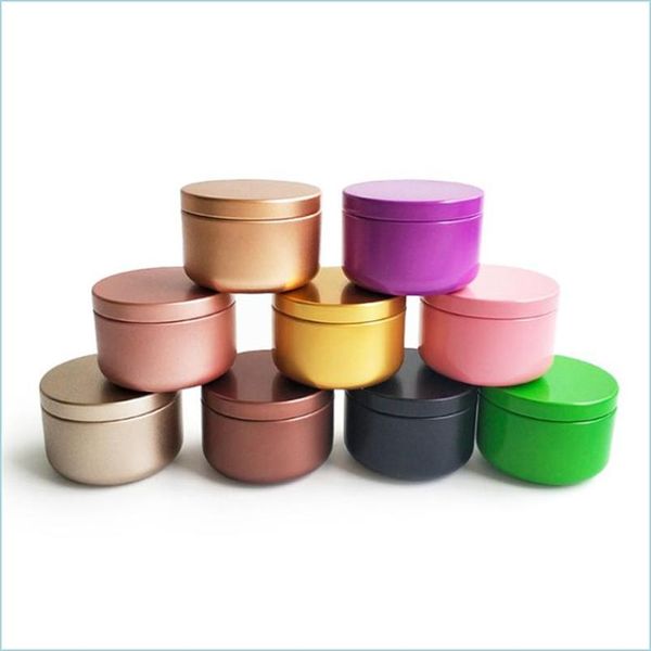 Bouteille De Parfum En Aluminium Bougie Étain 50 Ml Par Bouteille Contenants Ronds Pots Cosmétiques Pot De Crème À L'huile Vide Aromathérapie Métal Scellé Peut T Dhbqe