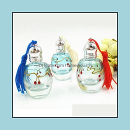 Parfumfles kersen print per fles met rollen deksels 12 ml draagbaar reisglas geurende navulbare make -upcontainers dc755 drop de dhqoa