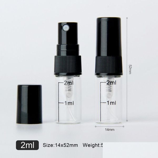 Bouteille de parfum vide 2 ml atomiseur vaporisateur transparent mini échantillon par bouteilles 5000pcs / lot de la Chine fabrication Dhs Ups Fedex Drop De Dhlpr