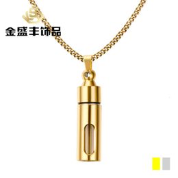 Bouteille de parfum Pendent en acier inoxydable ou ouvert en verre or noir bijoux masculin à la mode PN-720