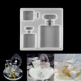 Botella de perfume Moldura de silicona llavero epoxi moldes de resina de resina para bricolaje
