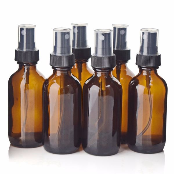 Flacon de parfum Six flacons pulvérisateurs en verre ambré de 2 onces de 60 ml avec vaporisateur pour huile essentielle parfum d'aromathérapie contenants cosmétiques vides 230715