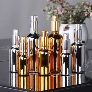 Bouteille de parfum vaporisateur de haute qualité, pompe rechargeable vide 10ml-100ml, or argent, petit récipient déodorant de voyage